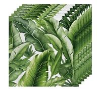 Tropical Plant Leaves Cloth Napkins Set of 6, Dinner Napkins Cloth 50 x 50 cm, Soft & Comfortable Reusable Napkin for Party Wedding Napkins