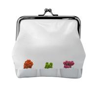 Tropical Plant Print Print Coin Purse for Men Women Leather Kiss Lock Small Pouch Coin Wallet