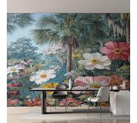 Tropical Plant Wallpaper - Botanical Flowers Tropical Jungle Wall Mural 315x215 cm (W x H), Non-Woven Photo Wallpaper Mural for Bedroom, Living Room, Hallway, Home Decor Y&W44