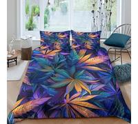 Tropical Plants 3D Printing Duvet Cover Bedding Set Tropical Flora And Fauna Microfibre Soft Match with Pillowcase Hidden Zipper Children Teenagers King（220x240cm）