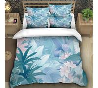 Tropical Plants 3D Printing Duvet Cover Set Bedding Set Tropical Flora And Fauna Microfibre Soft Pillowcases Hidden Zipper for Kids Single(140x200cm)
