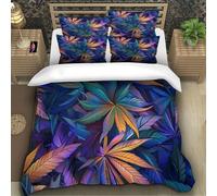 Tropical Plants 3D Printing Duvet Covers Bedding Set Tropical Flora And Fauna Microfiber Pillowcases Hidden Zipper Children Teenagers Super King(260x220cm)