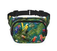 Tropical Plants and Parrots Fanny Packs for Women Men, Fashion Waist Packs for Workout Running Traveling Hiking