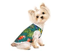 Tropical plants and parrots print Dog Clothes T Shirts for Small Dogs Breathable Puppy Kitten Dog Shirts for Pet Dogs Cats