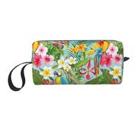 Tropical Plants and Parrots Print Minimalist Carry Bag, Large Capacity Tote. Compact Storage Pouch for Gym, Work, and Weekend Trips