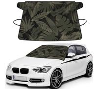 Tropical Plants Automobile Windshieldâ€“full-Coverage Snow Protector For Automobiles, Suvs And Trucksâ€“waterproof Coated Polyester Frost Cover With Elastic Side Straps And Storage Bag.