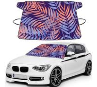 Tropical Plants Automobile Windshieldâ€“full-Coverage Snow Protector For Automobiles, Suvs And Trucksâ€“waterproof Coated Polyester Frost Cover With Elastic Side Straps And Storage Bag.