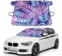 Tropical Plants Automobile Windshieldâ€“full-Coverage Snow Protector For Automobiles, Suvs And Trucksâ€“waterproof Coated Polyester Frost Cover With Elastic Side Straps And Storage Bag.
