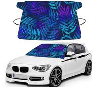 Tropical Plants Automobile Windshieldâ€“full-Coverage Snow Protector For Automobiles, Suvs And Trucksâ€“waterproof Coated Polyester Frost Cover With Elastic Side Straps And Storage Bag.