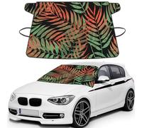 Tropical Plants Automobile Windshieldâ€“full-Coverage Snow Protector For Automobiles, Suvs And Trucksâ€“waterproof Coated Polyester Frost Cover With Elastic Side Straps And Storage Bag.