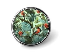 Tropical Plants Badge Holder Personalized Metal Button Pin Fashion Round Badge with Pattern Pin DIY Button Badges Exquisite Brooch Crafts Gift Clothes Decorative Pins