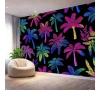 Tropical Plants Coconut Trees Wall Mural Wallpaper 250 x 175(WxH), Non-Woven Dark Print Photo Wallpaper, 3D Art Poster Decor for Bedroom Office, Perfect for Effortless Room Makeover