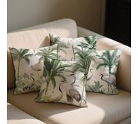 Tropical Plants Cushion Covers Animal Cushions Covers 45x45 cm Set of 4 for Sofa Bed Square Velvet Pillowcase Double Sided Printing Couch Throw Pillow Case Indoor Room Decor, Gifts for Women b-1162