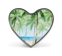 Tropical Plants Dragonfly by The Lake Lapel Pin - Heart Shape Brooch Pins for Men & Women Suit Accessories, 1" Lightweight Enamel Lapel Pins Buttons for Backpacks, Hats, Bags, Lanyards