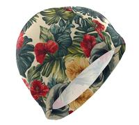 Tropical Plants Elephant Safari Animals bathing caps for bald Short Hair waterproof swimming for women Hair Protection and Drag Reduction gorro de natación para mujer