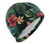 Tropical Plants Hawaii swim caps for ladies Short Hair waterproof swim for men Hair Protection and Drag Reduction gorras de natacion para mujer