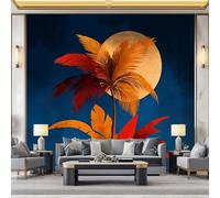 Tropical Plants Palm Trees Photo Mural - 500 x 280 cm Non-Woven Premium Fleece Wall Mural - High Definition Art Print Bedroom Decoration Environmental Friendly Retro Island Scenery Photo Wallpaper