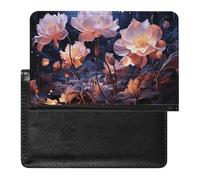Tropical Plants Passport Holder Slim Travel Wallet RFID Blocking Card Case Cover Passport Cover Protector Essentials with Credit Card Slots for Women/Men, Night Flowers, One Size, Modern