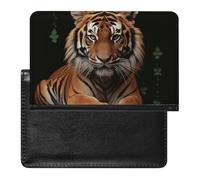 Tropical Plants Passport Holder Slim Travel Wallet RFID Blocking Card Case Cover Passport Cover Protector Essentials with Credit Card Slots for Women/Men, With tiger and paws, One Size, Modern