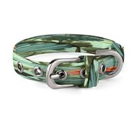 Tropical Plants Pet Collar Oxford Adjustable Safety Dog Collars Cute Outdoor Training Pet Collars Easy Clean Floral Print Puppy Collar for City Pet Owners