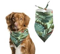 Tropical Plants Pet Scarf Adjustable Pet Accessories Triangular Scarf Washable Floral Print Puppy Bib Bandana Stylish Comfortable Cat Scarves for Holiday Scarfs