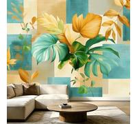 Tropical Plants Photo Wallpaper, Leaves Palm Leaves Wall Mural, Wallpaper for Bedroom Living Room, Home Decor, Photo Wall Paper, 300 x 210 cm (WxH)