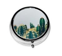Tropical Plants Print Pill Box for Pocket Round Pill Box 3 Compartment Decorative Portable Travel Pill Holder Tablet Vitamin Organizer Mini Pill Case(2pcs)