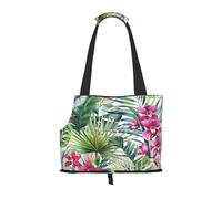 Tropical Plants Printed Pet Tote Bag -Travel Pet Puppy Dog Carrier Backpack Tote Shoulder Bag For Subway/Shopping/Hiking/Traveling