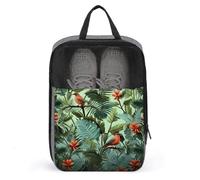 Tropical Plants Shoe Bags Foldable Breathable Portable Shoe Puches Organizer Stylish Expandable Packing Travel Shoes Bags for Sneakers Gym Luggage Closet