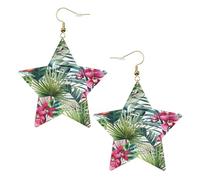 Tropical plants Statement Earrings for Women, Star Drop Earrings, Elegant Dangle Jewelry for Formal Gatherings