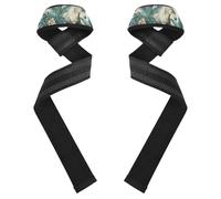 Tropical Pony Blu Ray Off White Wrist Wraps and Lifting Straps 26" Power Workouts Pair of Gym Straps for Weightlifting, Bodybuilding, Powerlifting & Deadlift