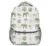 Tropical Print Backpack Unisex Fashion Rucksack Large Capacity Travel Backpack Elephant Giraffe Leopard Palm Leaf Geometric Design (print 3)