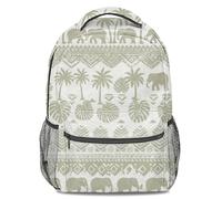 Tropical Print Backpack Unisex Fashion Rucksack Large Capacity Travel Backpack Elephant Giraffe Leopard Palm Leaf Geometric Design (print 2)