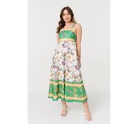 Tropical Print Cami Strap Midi Dress Izabel London Green 12
