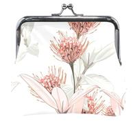 Tropical Protea Flowers Personalized Leather Coin Purses and Bags with Buckle and Kiss Closure for Coins, Fashionable Protea Tropical Flowers, UNITALLA, Classic, Protea Tropical Flowers from Protea