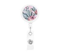 Tropical Protea Pattern, Retractable Badge Holder,Badge Reels Holder with ID Clip Alligator Clip