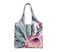 Tropical Protea Pattern,Reusable Tote Bags Grocery Bags Large Capacity Canvas Shopping Shoulder bag