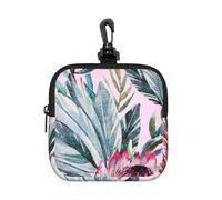 Tropical Protea Pattern, Square Zipper Storage Bag, Neoprene Coin Purse, Small Wallets, Change Pouch, Change Purse