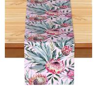 Tropical Protea Pattern, Table Runner, Imitation Linen Table Runner For Home Party Dining Room 33x183 cm