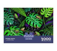 Tropical Rainforest And Frogs Wooden Jigsaw Puzzle Waterproof 1000 Piece Puzzles for Adults Gifts Challenging And Brainteasing Games