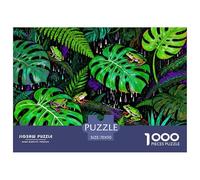 Tropical Rainforest And Frogs Wooden Jigsaw Puzzle Waterproof 1000 Piece Puzzles for Adults Gifts Fun Educational Games