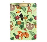 Tropical Rainforest Animals Card clipboard Transparent for Nursing Student Trade Quest Size 9 x 12