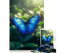 Tropical Rainforest Blue Morpho Butterfly Jigsaws for Adults1000 Pieces Mental Sharpness Easy Enjoyment Precise Fit Thoughtful Xmas (50x75cm)