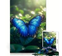 Tropical Rainforest Blue Morpho Butterfly Teenagers 1000 Piece Jigsaw Puzzle Thought Training Leisure Pleasure Snug Fit Lovely Gift (38x52cm)