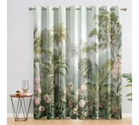 Tropical Rainforest Curtains Blackout, 66x72 Inch 2 Panels - Natural Jungle Landscape Pattern Black Out Curtains, Home Decor, 72 Drop Eyelet Window Drapes for Bedroom, Living Room AX&88