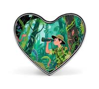 Tropical Rainforest Heart Pin, 1 Inch Metal Love Lapel Pins - Lightweight, Smooth Edges, Versatile Badge Brooch for Jackets, Shirts, Bags, Gifts for Friends, Family