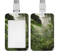 Tropical Rainforest Jungle Scene Badge Holder with Lanyard Heavy Duty Abs Plastic Card Case Id Card Name Badge Holders for Nurse Teacher Office Women Men