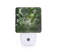Tropical Rainforest Jungle Scene Led Night Light Lamp with Smart Sensor Dusk to Dawn Sensor, Plug-in Wall Nightlight for Hallway, Bedroom