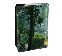Tropical Rainforest Jungle Scene Printed Passport Holder - 6.5 x 4.5 Inch RFID Blocking Travel Wallet,Stylish Passport Cover,Lightweight Document Organizer for Cards
