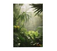 Tropical Rainforest Jungle Scene Printed Wooden Puzzle 300 Piece, Cute Puzzle Game in Plastic Box for Family Entertainment and Brain Training Gifts